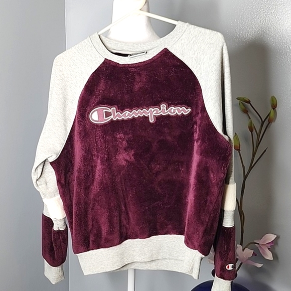 Champion Tops - Champion Fuzzy Crop Sweatshirt